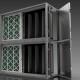 AES Environmental multi-stage air filtration unit featuring pre-filters and V-bank filters housed in a stainless steel casing